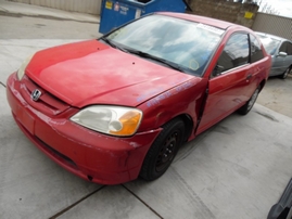 2001 HONDA CIVIC LX RED 2DR 1.7L AT A17572